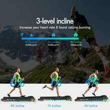 BLACK LORD Walking Pad Treadmill With 4% Incline, 4 In 1 Under Desk Treadmills For Home With Shock Absorbers LED Display Remote Control, 3.0HP, Max. 11/15 KMPH, Portable - UK Plug(220-240V) - View 5