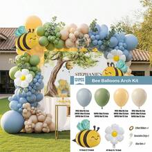Cute Smile Face Honeybee Balloon Arch Garland Kit With Brown Mustard Yellow Sand White Thickening Latex Balloons For Summer Sunflower Bee Theme Gender Reveal Birthday Babyshower Party Decorations - Color Mixing - View 14