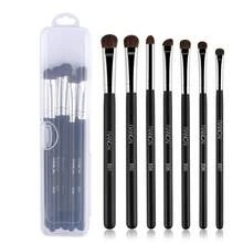 眼部化妆刷套装，高级7支眼影刷，专业眼影刷，适用于眼影、唇部、斜角、眼线，柔软毛质，木质手柄。 - 彩色 - 查看 12