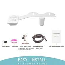 BidetBidet Toilet Seat 5mm UltraThin NonElectric Bidet Toilet Seat Attachment Adjustable Pressure Retractable SelfCleaning Dual Nozzles Frontal And Rear Wash For Cold Water White - As Pic - View 6
