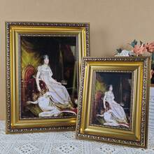 1 ramă foto decorativă pentru birou, în stil vintage, independentă sau montabilă pe perete, potrivită pentru fotografii de dimensiuni A4 / 15,2 x 17,8 cm până la 25,4 x 25,4 cm - Sculptură antică în aur - Vizualizare 2