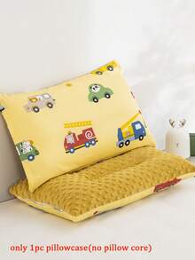 1 个枕套（不含枕芯），卡通动物、草莓、花卉印花，正面 100% 纯棉，反面温暖柔软的圆点羊毛，可翻转，拉链可拆卸，可机洗，适合儿童和青少年，四季皆宜，多种卡通图案