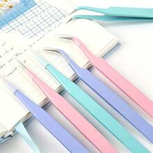 Hand Account Tweezers Stainless Steel Colorful Tweezers Macaron Stickers DIY Vintage Tweezers - 顏色隨機 - 2 件裝 - 查看 1