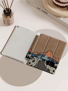 Mountain Peak Pattern Tablet Protective Case, Compatible With IPad 9.7/10.2/10.5/10.9/12.9/Pro 11 (10th Gen), Galaxy Tab S6 Lite 10.4 Inch, Kindle Paperwhite 12th Gen (2024), Kindle 11th Gen (2022), Soft Shock-Proof Protection, Smart Stand/Auto Wake/Sleep Function, Christmas Gift - Multicolor - View 2