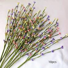 1/10pcs Spring Artificial Berry Flowers - Purple, Pink, Yellow Candy Colors Plastic Stems, Suitable For DIY Decor, Vase Arrangement, Tabletop And Home Decor, Great For Mother's Day And Spring Gatherings, Floral Decor, Easter Decoration - Multicolor - View 4