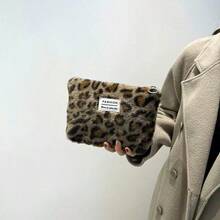 1pc Portable Plush Lipstick Storage Bag + Canvas Cosmetic Pouch Inner Liner - Large Capacity Handheld Bag, Helps Organize Makeup