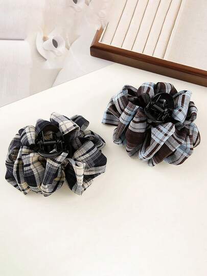 1pc Pleated Bow Claw Clip, Medium Size, Girls Hair Claw Hair Clip Accessory