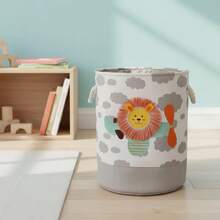 1pc Cartoon Toy Storage Basket - Foldable, Collapsible, Laundry Hamper, Clothes Storage Container, Toy Organizer, Nursery Essentials, Space-Saving, Easy To Clean, And Portable