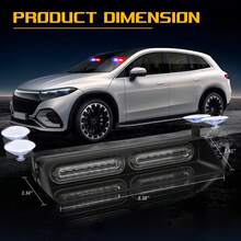 2 In 1 Interior Windshield Strobe Lights -48-LED Emergency Dash Hazard Warning Safety Flashing Traffic Advisor Lights For Construction Vehicles, Trucks, Tow Cars, Amber White-Car Decor\Car Stuff\Car Acessesories\Car Accessories\Car - Red and Blue - View 7