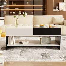 Coffee Tables - BLACK + WHITE + MDF +PARTICLE BOARD - View 8