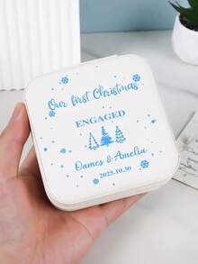 1pc Personalized Jewelry Box, Can Customize Name Content, Can Choose Flower Of The Month, Birthday Gift Customized Jewelry Box, Bridesmaid Jewelry Box, Gift For Girlfriend, Travel Jewelry Box, Customized Name Jewelry Box