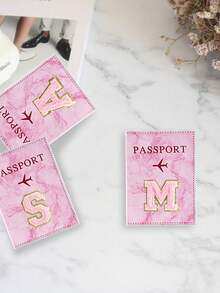 RFID Vintage Geschäfts-Passhülle aus PU-Leder, tragbar, multifunktional, für Ausweise, Bankkarten, Flugtickets, Reisezubehör, Premium minimalistische Initialen-Passhülle für Teen Mädchen, Studenten, Unisex, Rückkehr zur Schule, Reisezubehör, Passport Tasche