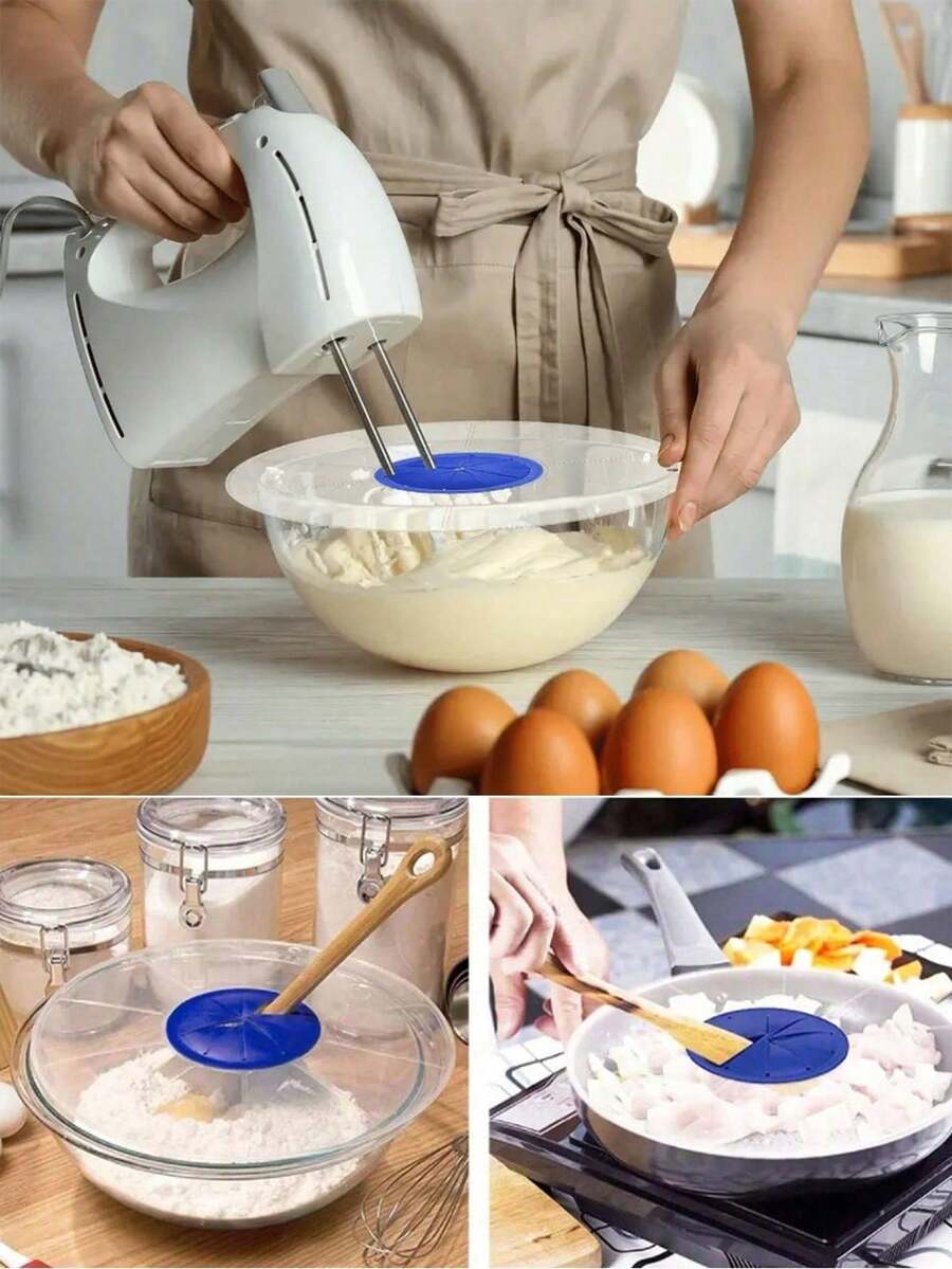 1pc Silicone World Egg Beater Splash Guard, Plastic Waterproof Bowl Cover, Egg Beater Splash Guard, Kitchen Cooking Tool, Egg Tool - Multicolor - View 1