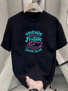 Cruise Ship Friends T-Shirt - Black - View 1