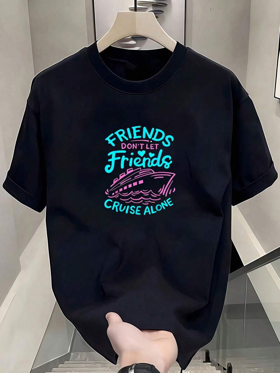 Cruise Ship Friends T-Shirt - Black - View 1