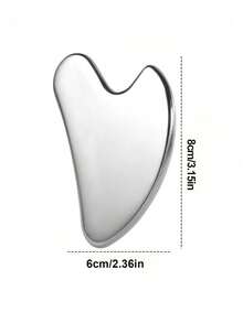 一款不锈钢心形刮痧板，用于面部按摩，便携式肌肉放松按摩板，不锈钢刮痧面部工具 - 面部按摩工具 - 光滑坚固的金属刮痧板，适用于面部和身体，可减少浮肿 - 心形按摩刮痧板（银色）不锈钢刮痧面部工具 - 銀色 - 查看 7