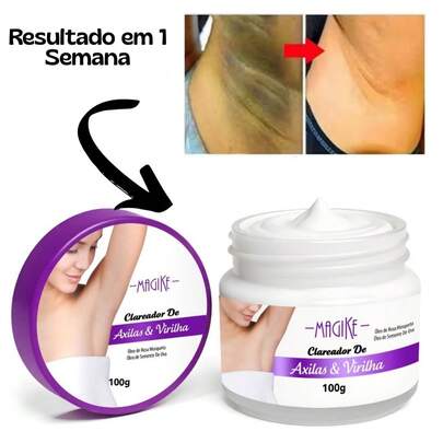 Clareadora Axilas e Virilha 100g Magike |  Resultados em 1 Semana | Rosa Mosqueta