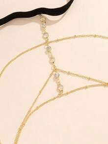 Minimalist Single Stone Bead Tassel Leg Chain, Casual Daily Wear - Multicolor - View 7