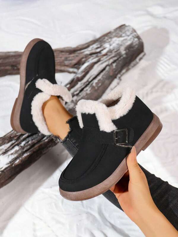 2025 New Women Winter Snow Boots, Plush Lined Thick Warm Short Boots, Casual Winter Shoes,Fur Boots
