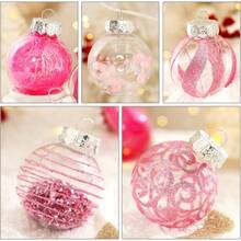 60MM2.36 Ornaments Set, 30pcs Green Ornaments Shatterproof Decorative Baubles Xmas Tree Ornament Decorations Balls Wedding Holiday Party Indoor Outdoor Decor - 粉色 - 查看 4