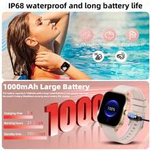 LIGE Smartwatch: 1000 MAh Ultra-High Battery Capacity, Multiple Sports Modes, Stopwatch, Weather Forecast, Music Playback, Women's Health Reminders, Alarm Settings, And Call Notifications-A Multifunctional Smartwatch - Black - View 8
