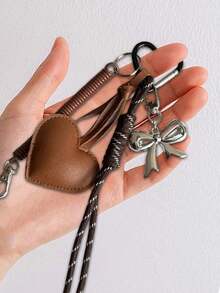 女士 PU 皮革钥匙扣，带心形装饰、花尾、蝴蝶结、编织绳、弹簧夹、弹簧扣，高端装饰包包配件、包包挂件、吊坠、汽车挂件、日常用品，完美的节日礼物、生日礼物，适合恋人、家人、朋友、同学、同事、老师 - 彩色 - 查看 6