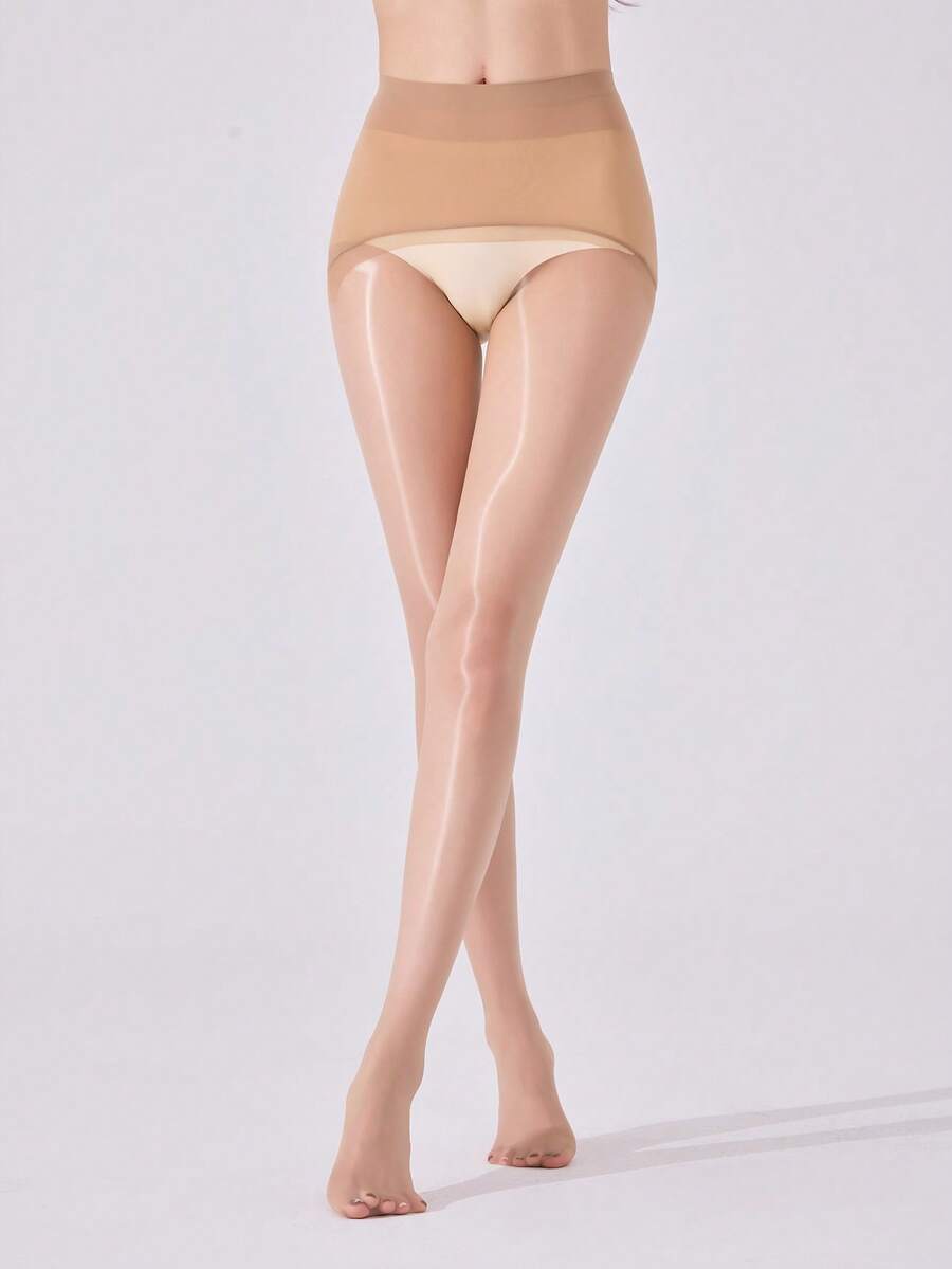 1件装女士超薄无缝高腰连裤袜 - 彩色 - 查看 1