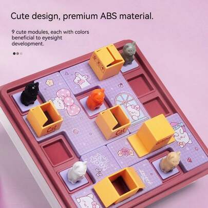 1pc Spring Children's Hide And Seek Tabletop Game, Cat Themed Spatial Planning And Logic Training Puzzle Toy, Holiday/Birthday Gift, Interactive Toy
