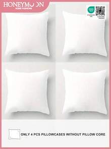 1 set de 4 taies d'oreiller de couleur rose clair unicolore, taie d'oreiller personnalisable avec photo, style moderne doux, convient pour le salon, la chambre à coucher, la décoration du canapé, certifié Oeko-Tex