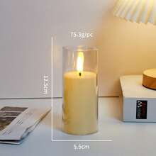 1pc/3pcs闪光无焰LED小水滴蜡烛氛围灯，室内外电池供电蜡烛装饰灯，适合日常、节日情人节装饰生日派对婚庆派对、朋友聚会家庭聚餐氛围灯，奶油白色适合餐桌求婚专用装饰灯，充满节日浪漫气氛 - 白色 - 查看 10
