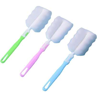Bottle Brush,Bottle Washer Set Long Sponge Bottle Cleaning Brushes Bottle Cleaner Brush, Nipple Brush, Blue, Green, Pink