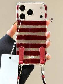 Ốp lưng điện thoại chống sốc sọc đỏ nâu cổ điển sang trọng tương thích với iPhone 17 Pro Max 17 Pro 17 16 Pro Max 16 Pro 16 15 Pro Max 15 Pro Max 15 Pro 15 Pro Max 14 Pro 13 12 Pro Max 11 Ốp lưng bảo vệ dây ngắn thời trang - Sọc đỏ và vàng - Xem 4