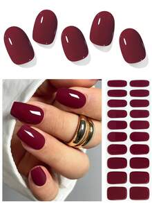 Adesivos de gel semi-curados para unhas | Adesivos de gel para unhas que requerem lâmpada UV | Qualidade profissional, fáceis de aplicar e remover (cor sólida transparente) - Multicolorido - Ver 15