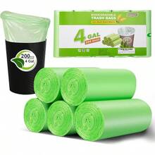 75 Drawstring Trash Bags, Household Handheld Thickened Kitchen Living Room Bathroom Large Plastic Bags - 15只*5卷混色加厚 - 查看 2