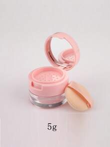 Multi-Functional Empty Rose Gold Powder Case With Powder Puff, Silver/Gold Spiral Cap, DIY Pigment Bottle, Includes Plastic Glitter For Nail Polish - Multicolor - View 17