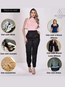 Women's Tailored Casual Basic Dress Pants, Comfortable, Simple, Button-Down, Pocket, Office, Airport Wear, Everyday Wear - 米色 - 查看 6