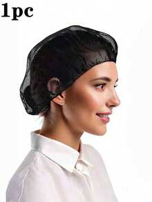 4 件套黑色发网，适用于餐饮服务，男女通用弹性厨师帽，可重复使用的厨房工作人员发网 - 彩色 - 查看 16