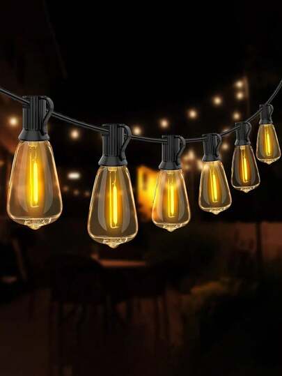 Guirnalda De Luces Led Exterior 15m 15+1 Focos Led St38 Inastillables Alto Brillo Impermeable lp45 Serie Luz Vintage Decorativas, luces colgantes para porche, camping, fiesta, jardín, terraza, calle, boda, decoración navideña, decoración