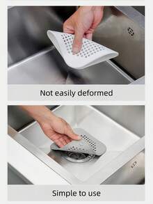 1 pièce Capteur de cheveux, Grille d'écoulement de douche carrée, Bouchon de cheveux en silicone avec ventouse, Filtre d'évier, Bouchon de vidange de baignoire/douche, Bouchon anti-odeur en silicone pour cuisine, Accessoires de salle de bain, Service de nettoyage commercial/Boutique - Multicolore - Voir 4