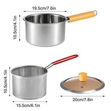 Deep Fryer Pan With Removable Basket – Premium Stainless Steel Cooking Pot For Frying Fish, Shrimp, Chicken, And Fries – Features Clear Lid & Built-In Oil Drainage System - Silver - View 5