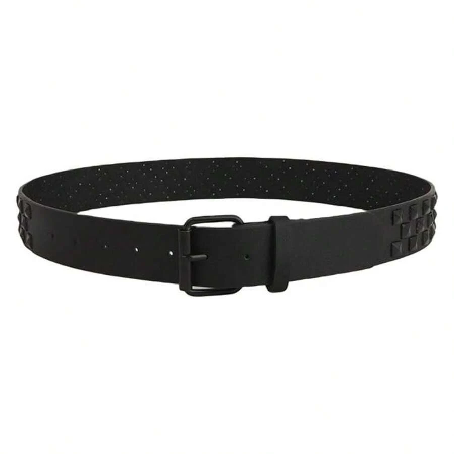 Women's Studded Belt - Punk Rock Gothic Belts For Women - SpikedLeather Belts - Thick Checkerboard Belts - Casual Fashion Accessories - 多色200 - 查看 1