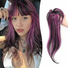 刘海夹式假刘海，带发片，360°全方位覆盖，自然黑色空气刘海，适合日常佩戴的弧形刘海