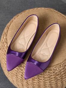 2025 New Fashion Pointed Toe Flats, Versatile Casual Soft-Sole Elegant Outdoor Loafers, Available In Multiple Sizes - Purple [Patchwork] - View 1