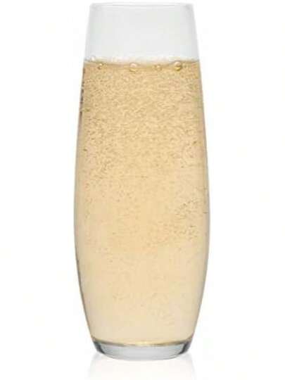 Libbey Juego de 6 Copas Flauta de Vidrio Stemless de 283 ml