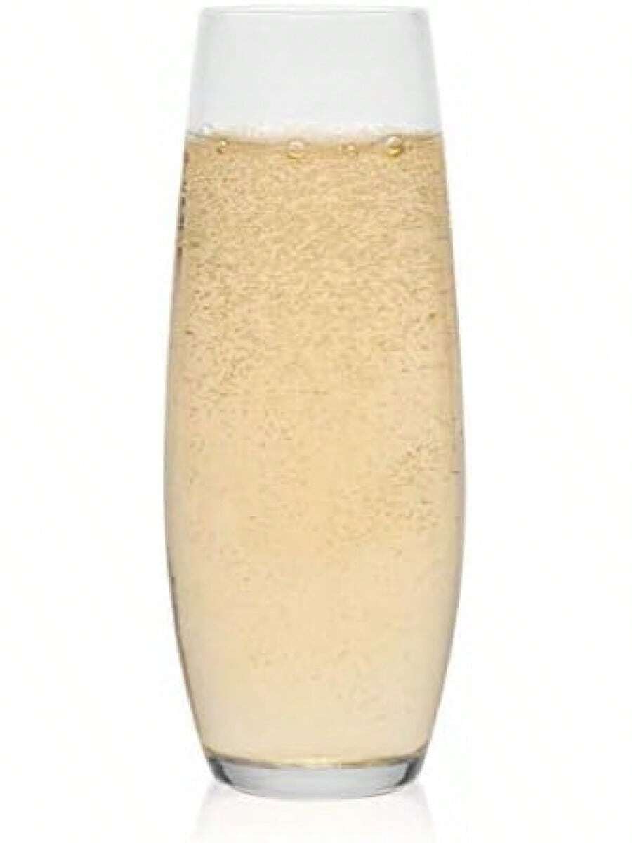 Libbey Juego de 6 Copas Flauta de Vidrio Stemless de 283 ml - Claro - Ver 1