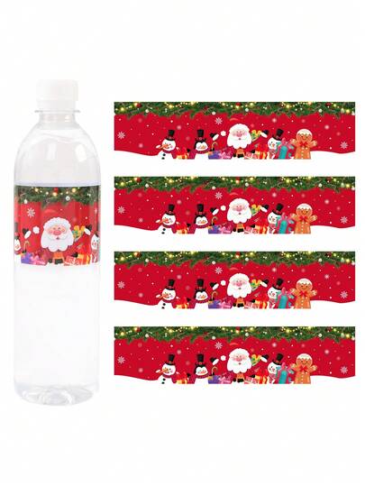 10/24张圣诞老人水瓶贴纸，圣诞快乐水瓶包装标签贴纸，防水贴纸，适用于圣诞派对瓶子包装礼品贴纸，圣诞派对装饰，瓶子信封礼品标签工艺品，圣诞装饰，节日生日派对装饰用品，圣诞礼物，派对礼品
