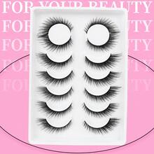 7 pares de pestañas postizas de visón falso de ojos de zorro, pestañas postizas naturales y completas, esponjosas y delgadas para uso diario, esenciales de viaje, herramientas de maquillaje para extensión de pestañas