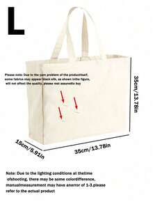 3/1pc Canvas Tote Bag, Annual Party Carry Gift Bag, DIY Design, Minimalist Elegant, Bridesmaid Wedding Gift Bag, Cosmetic Bag, Travel Organizer Bag, Large Capacity Travel Makeup Bag - Multicolor - View 10