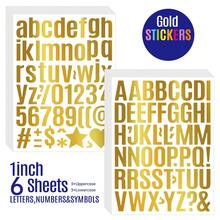 1080PCs Glitter Alphabet Number Stickers - Gold & Silver - 0.5/1 Inch - Sparkly Decals For Guka, Balloons, & Spice Jars 6Sheets - Multicolor - View 9