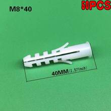 M6/M8 Plastic Expansion Bolts, White Expansion Plugs With Barbs, Long Expansion Sleeves Without Edges, Rubber Plugs